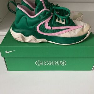 Nike Green and Pink Athletic Shoes